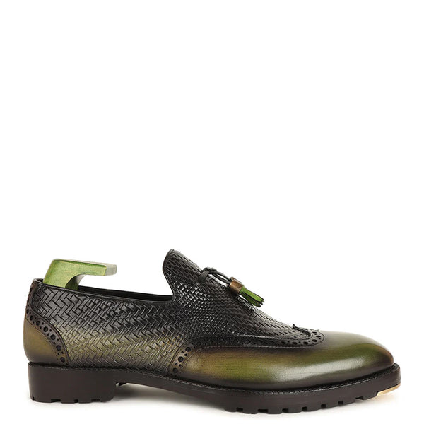 Patina Handmade Wingtip Leather Tassel Loafer