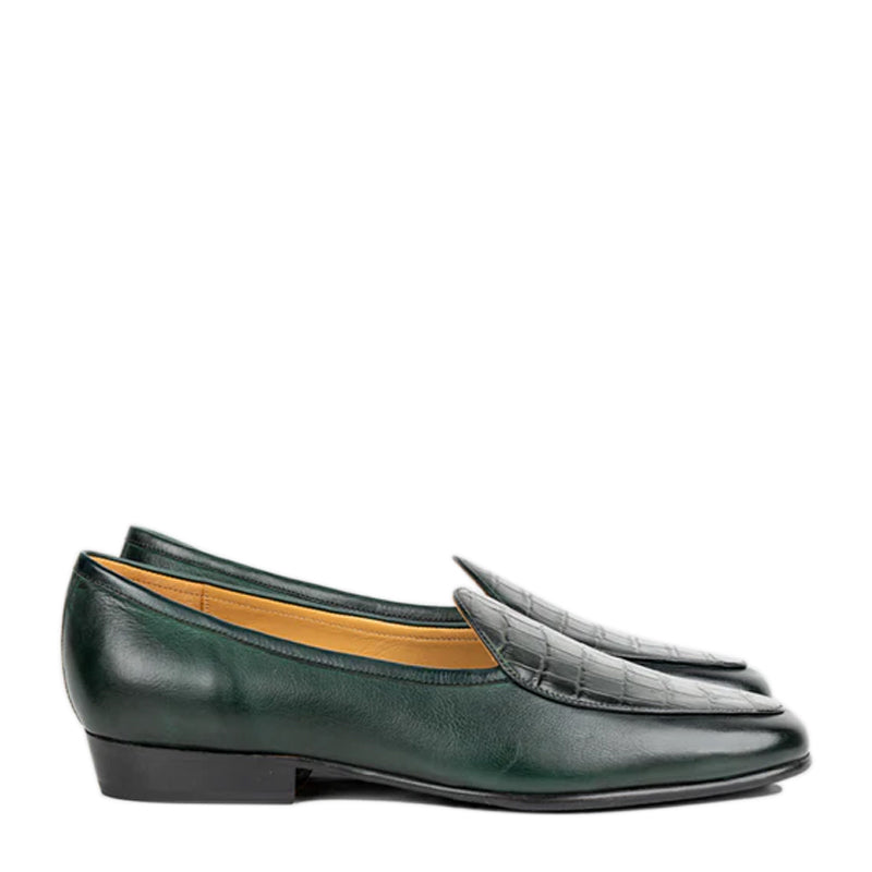 Croco Solid Leather Formal Loafers