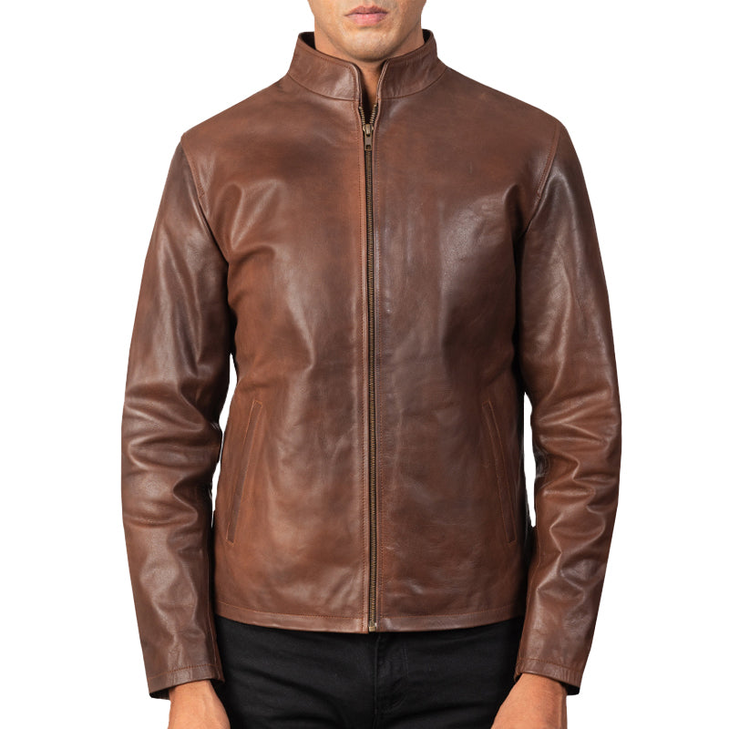 Alex Leather Biker Jacket For Men