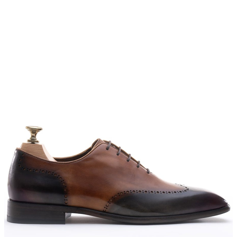Patina Wholecut Wingtip Leather Oxford Tan Shoe
