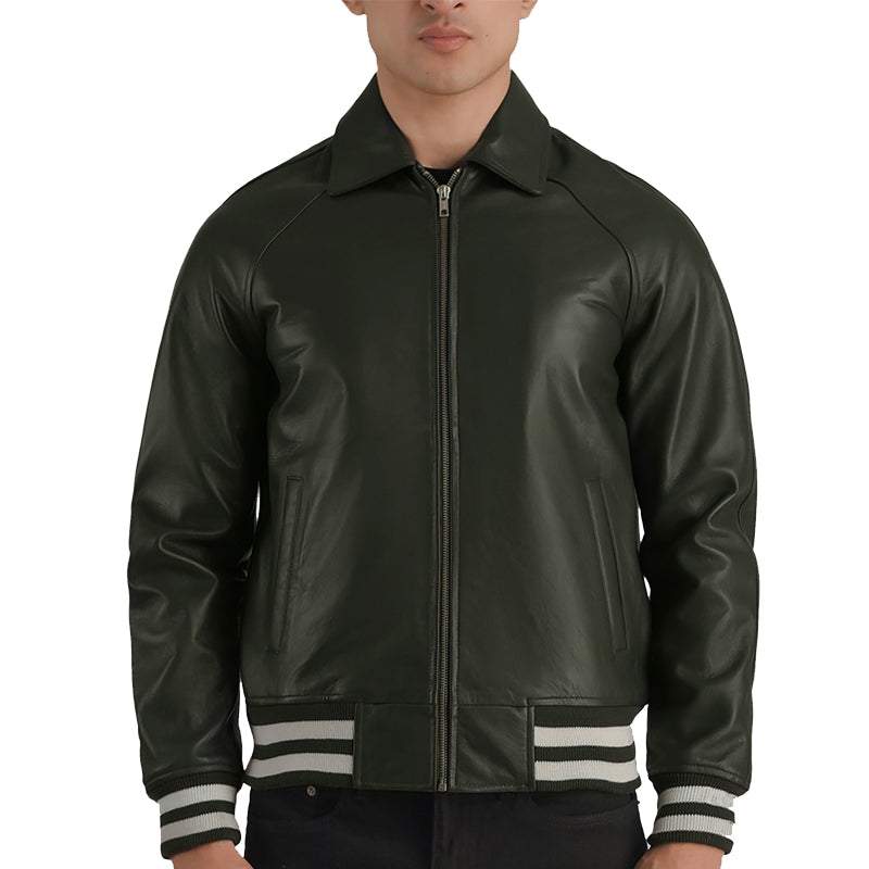 Men Solid Slim Fit Bomber Jacket