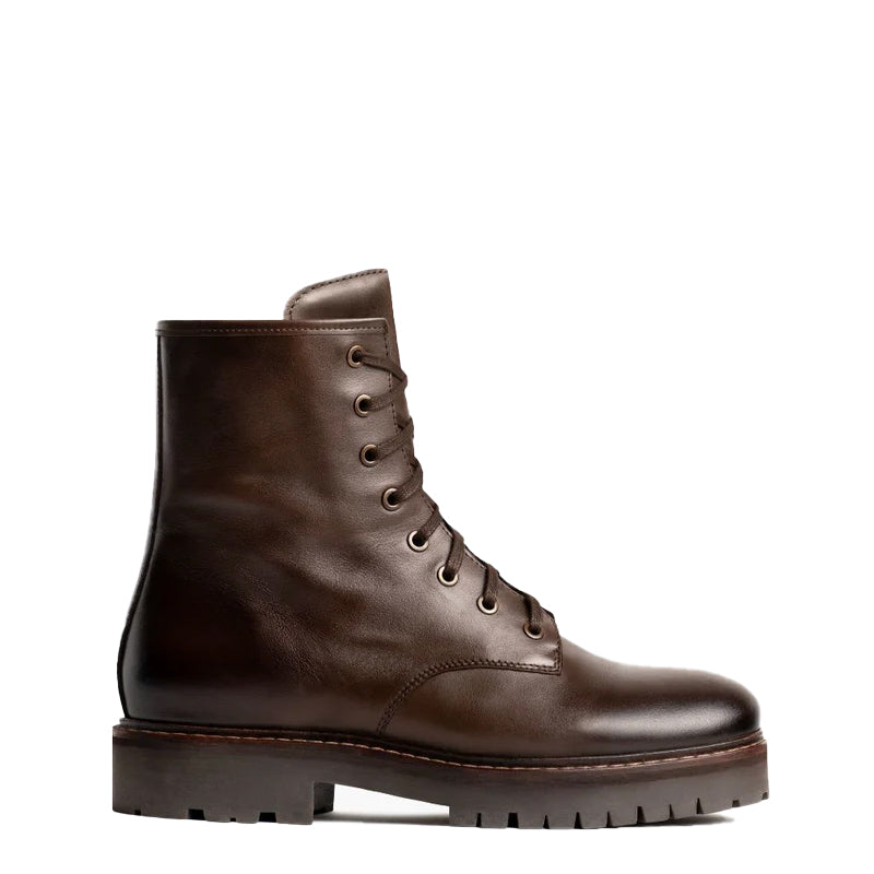 Men High-Top Leather Combat Boots