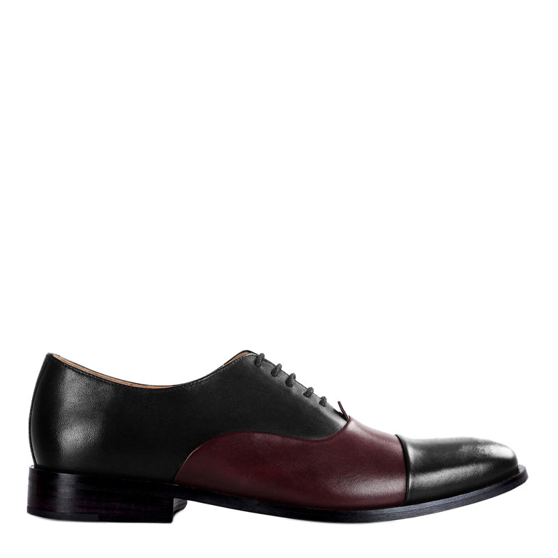 Premium Toe Cap Leather Oxford Shoe Brown and Tan For Men