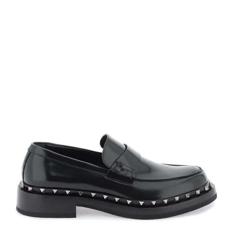 Rockstud Leather Loafers