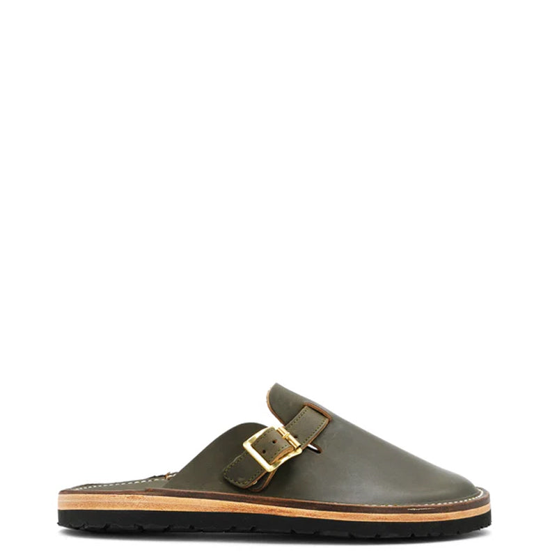 Buckle Clogs Slit Sandal Tan