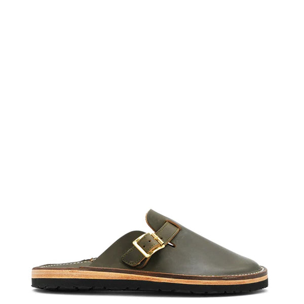 Buckle Clogs Slit Sandal Tan