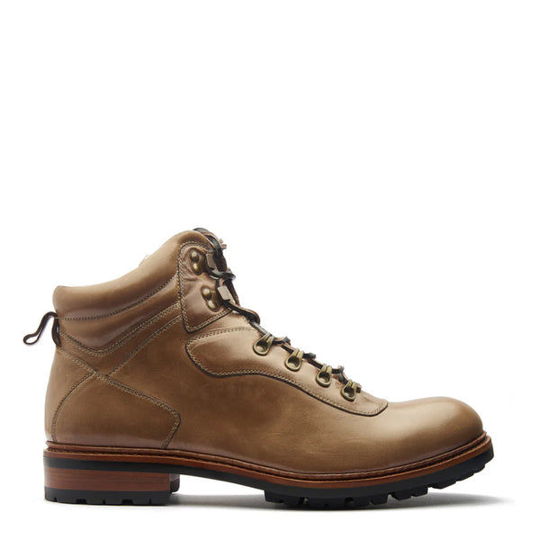 Leather Lace Up Mid Top Ankle Boot For Men