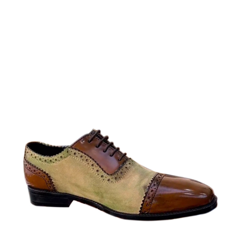 Brogue Leather Cap Toe Oxford Shoes