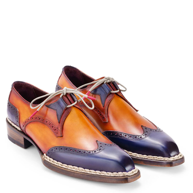 Leather Wingtip Derby Shoes For Men