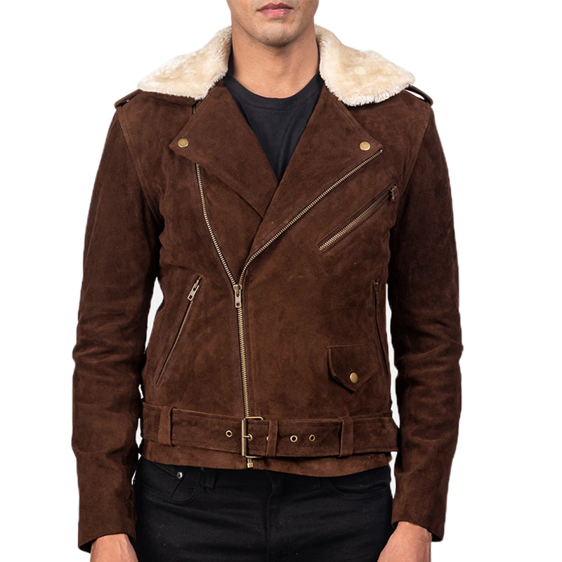 Furton Leather Biker Jacket For Men