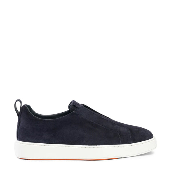Men Suede Triple Stitch Slip-On Sneakers - Blue