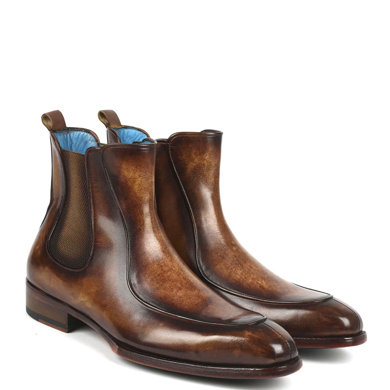 Men Handpainted Leather Chelsea Boots