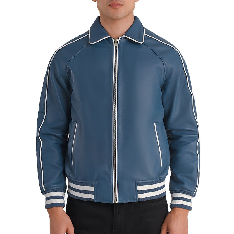 Cooper Leather Varsity Jacket For Men