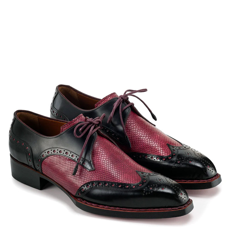 Leather Wingtip Derby Shoes For Men