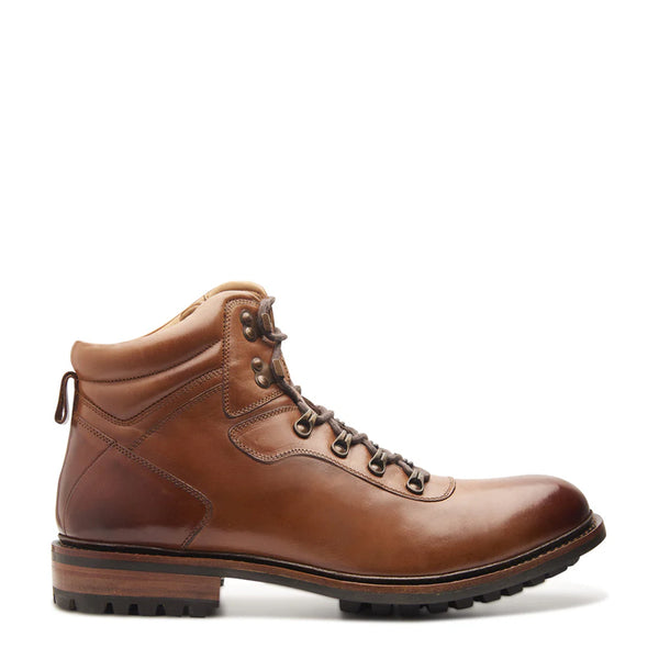 Leather Lace Up Mid Top Ankle Boot For Men