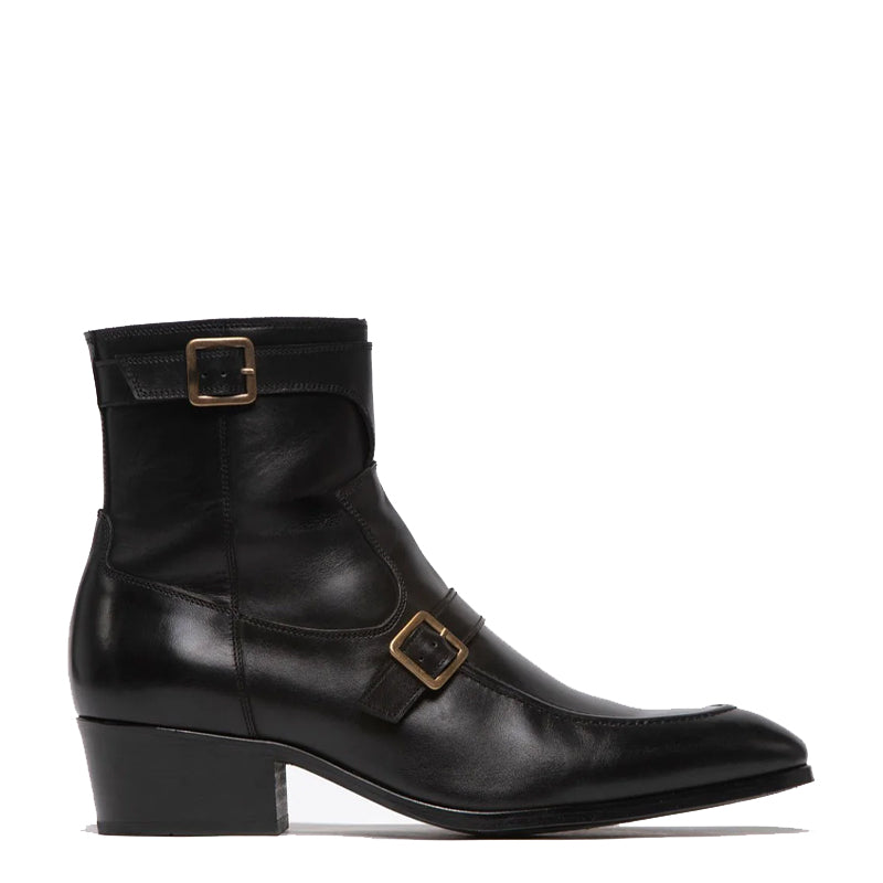 Monk Strap High Ankle Leather Boot