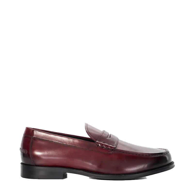 Leather Penny Trim Loafers For Men