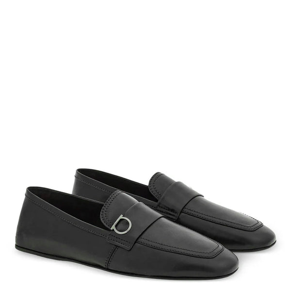 Plaque Leather Loafers