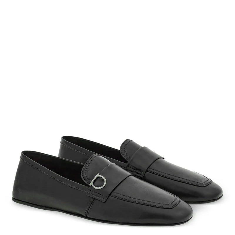 Plaque Leather Loafers