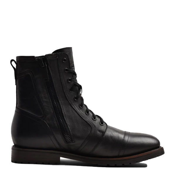 Leather Zip Up High Ankle Boots