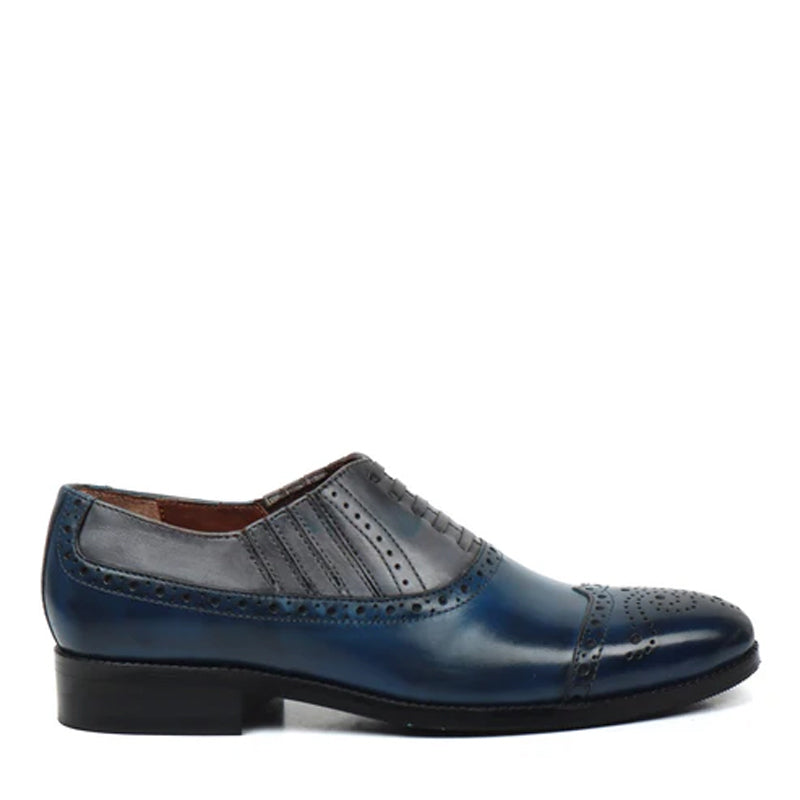 Leather Dual Tone Wingtip Oxford Shoes