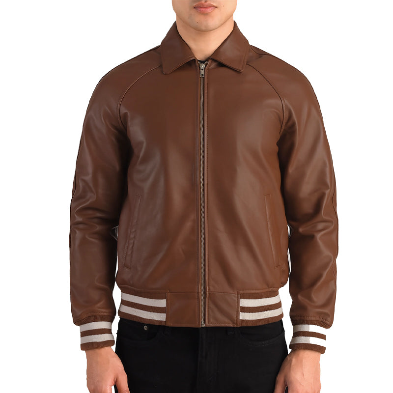 Men Solid Slim Fit Bomber Jacket