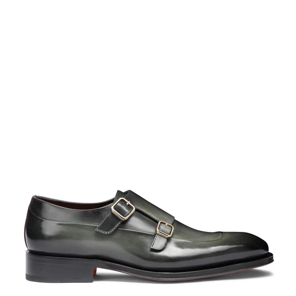 Men Cap Toe Double Strap Monk Shoe