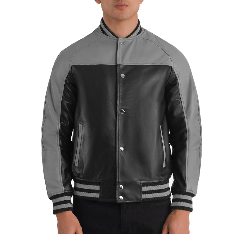 Terrance Leather Bomber Jacket For Men