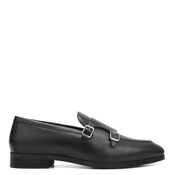 Men Classic Handmade Leather Double Monk Shoes