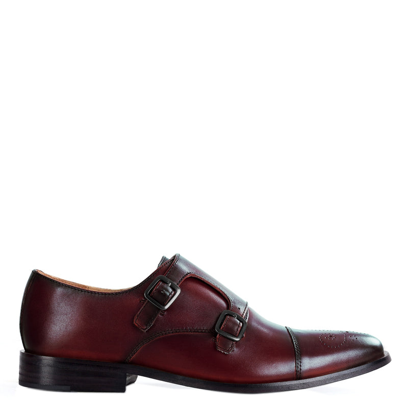 Premium ToeCap Double Monk Strap Leather Shoes