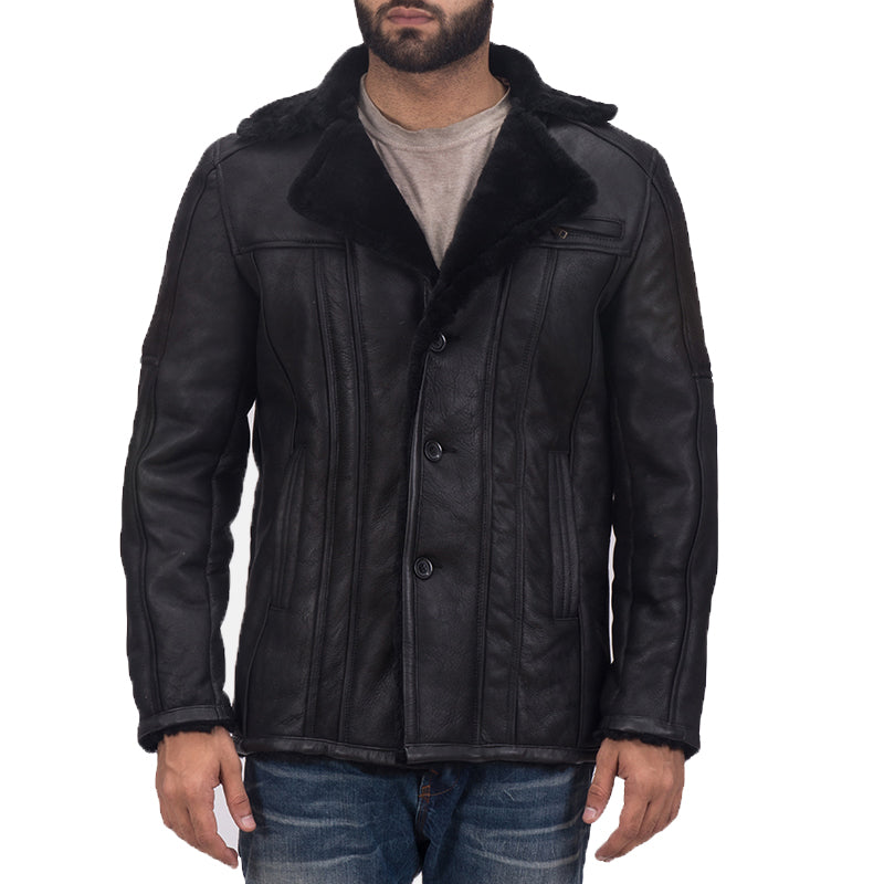 Furcliff Double Face Shearling Leather Coat For Men