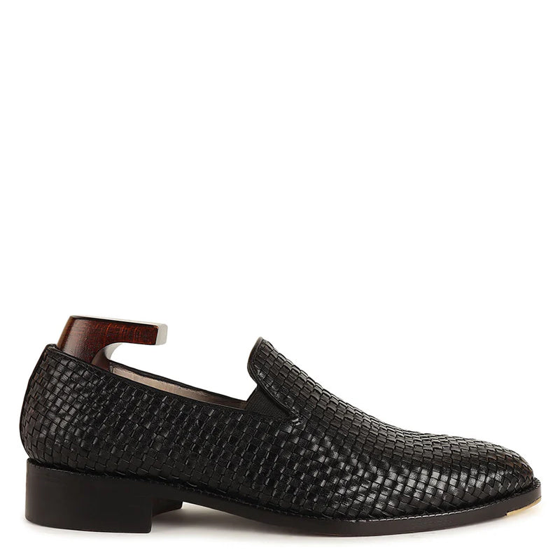 Men Classic Woven Pure Leather Loafers