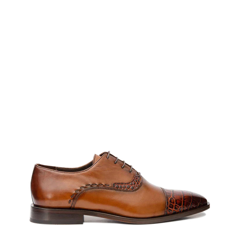 Black Single Brogue Cap Toe Men s Shoe