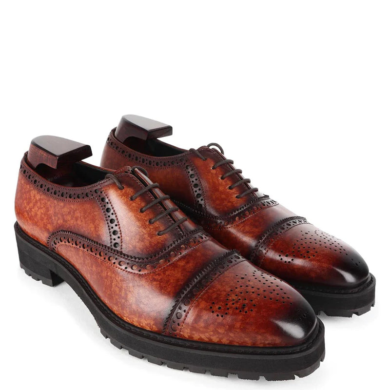 Patina Captoe Leather Formal Oxford Shoes