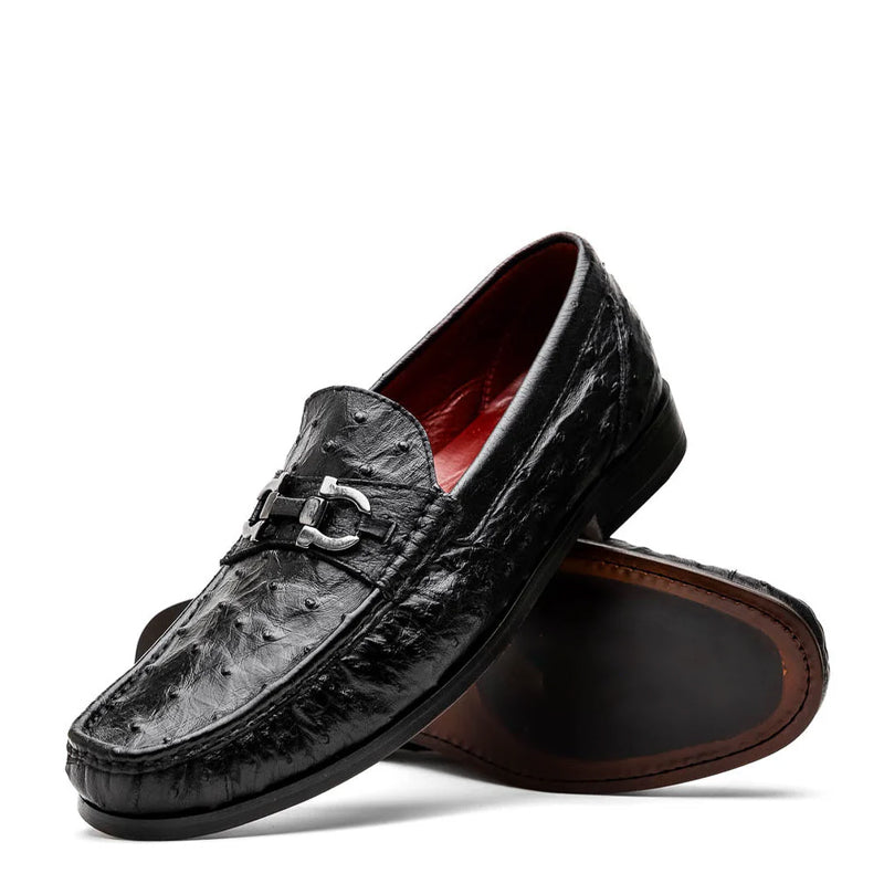 Ostrich Leather Horsebit Loafers