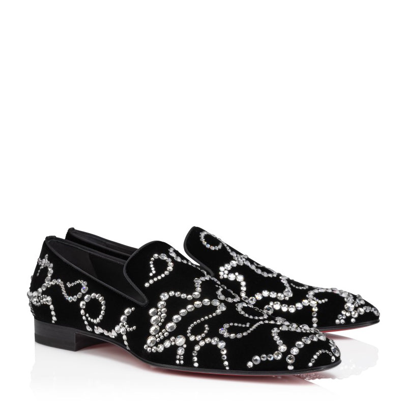 Flower Pattern Suede Slip-On Loafers