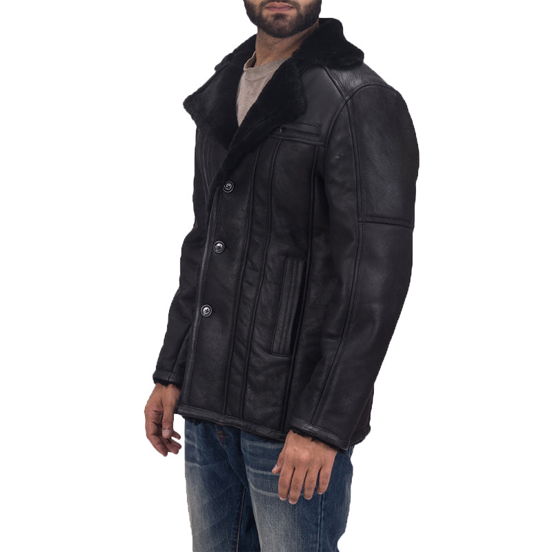 Furcliff Double Face Shearling Leather Coat For Men