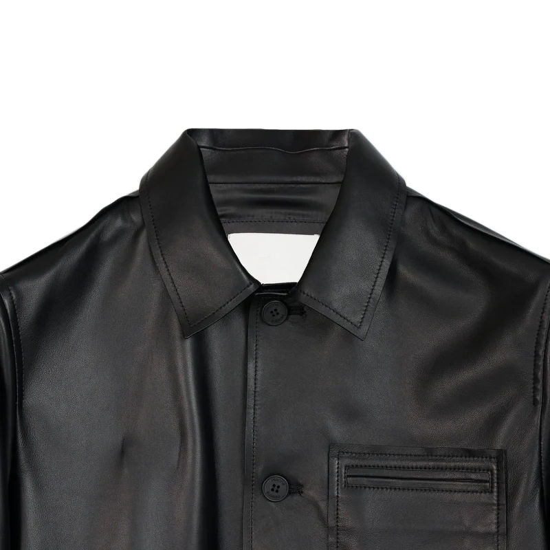 Men Black Slim Fit Leather Jacket