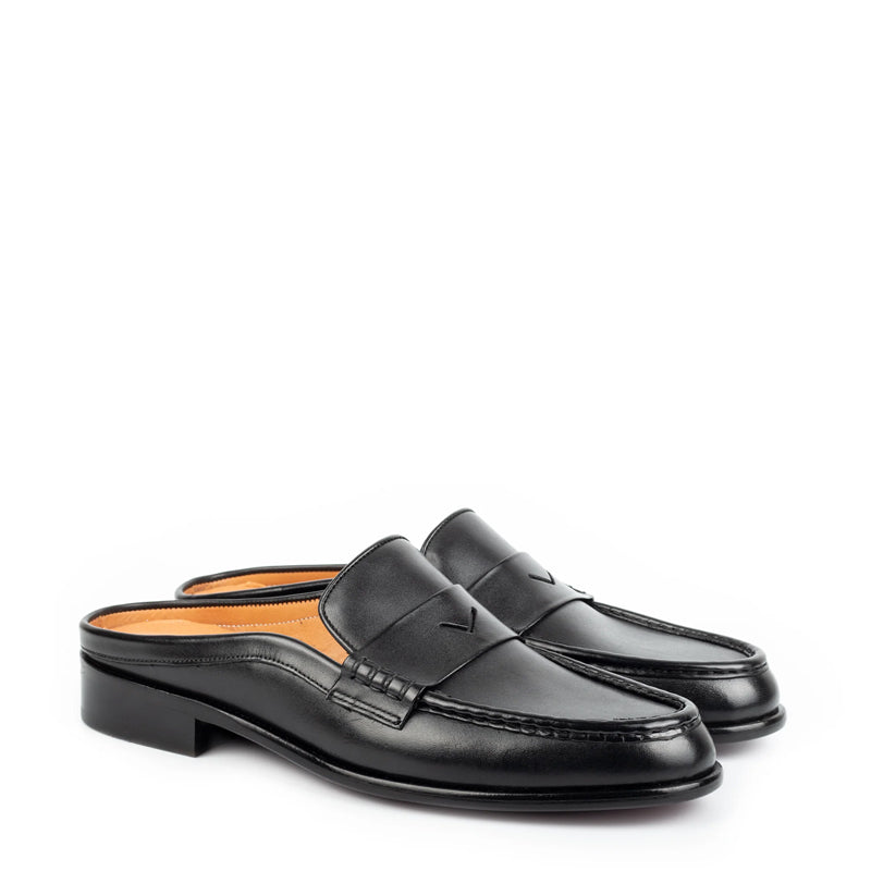 Men Round Toe Leather Formal Mules