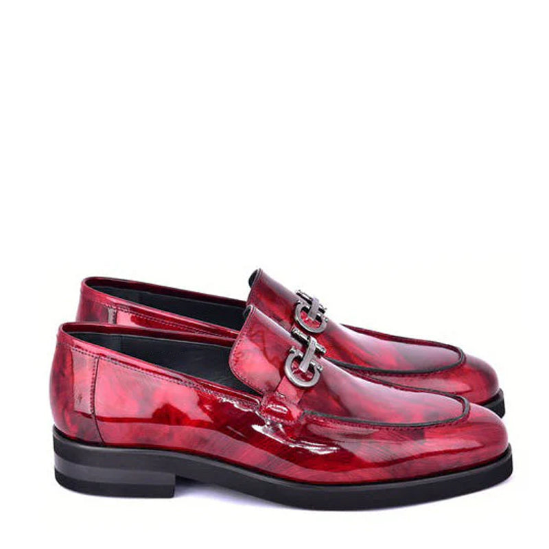 Marble Calf Leather Formal Loafers