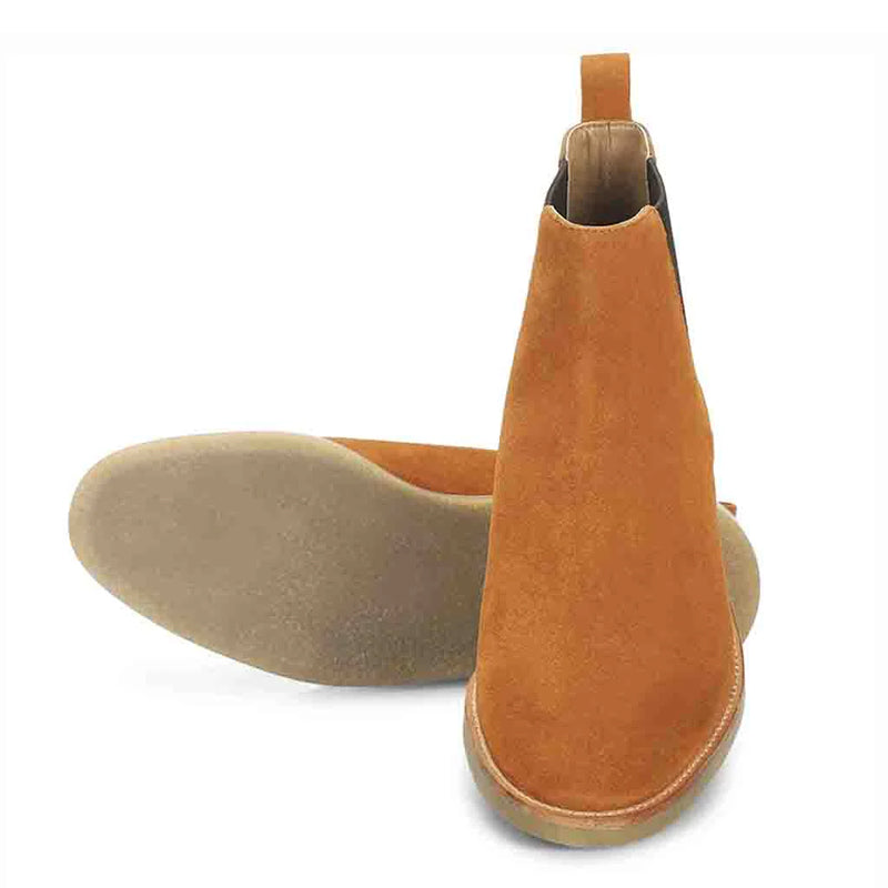 Men Solid Suede Leather Chelsea Boots