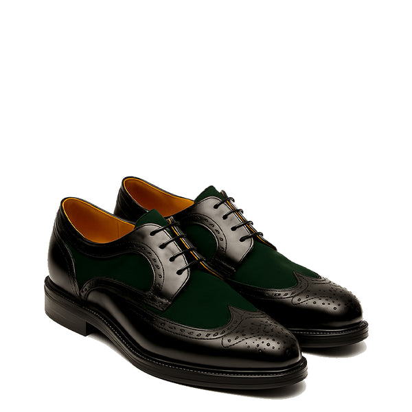 Duo Textured Wingtip Lace up Dress Shoe