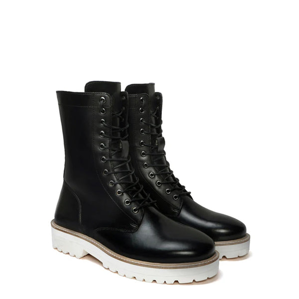 Men Chunky High Leather Ankle Boot