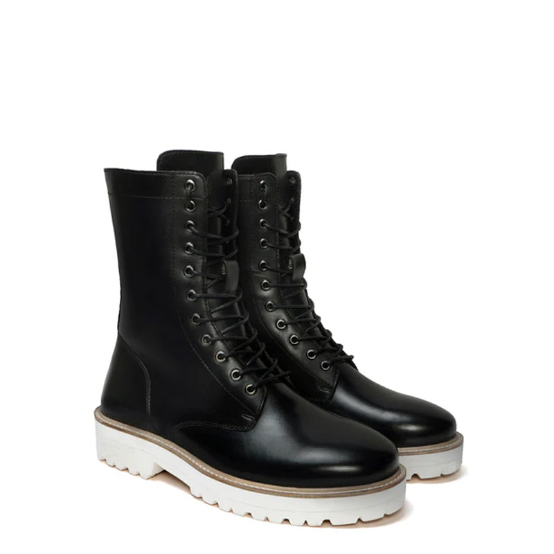 Men Chunky High Leather Ankle Boot