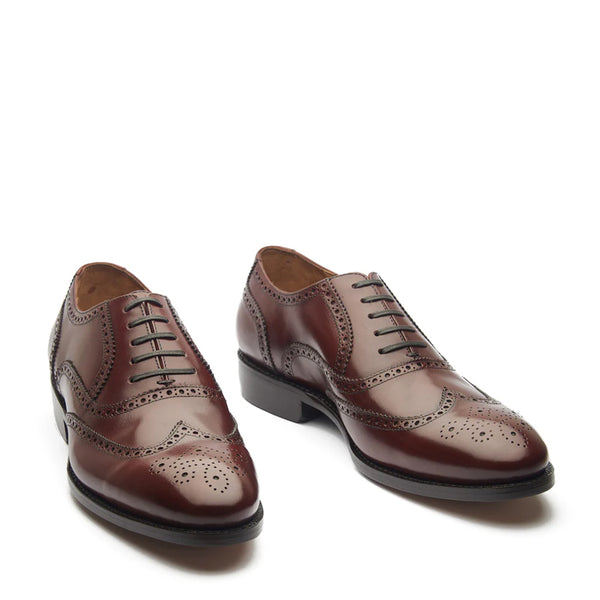 Men Lace Up Leather Wingtip Oxford Shoe