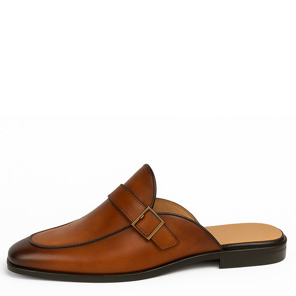 Single Strap Elegant Mule - Brown