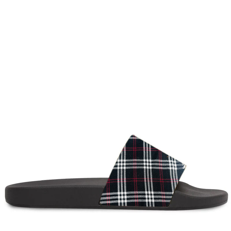 Men's Checked Pattern Check Slides