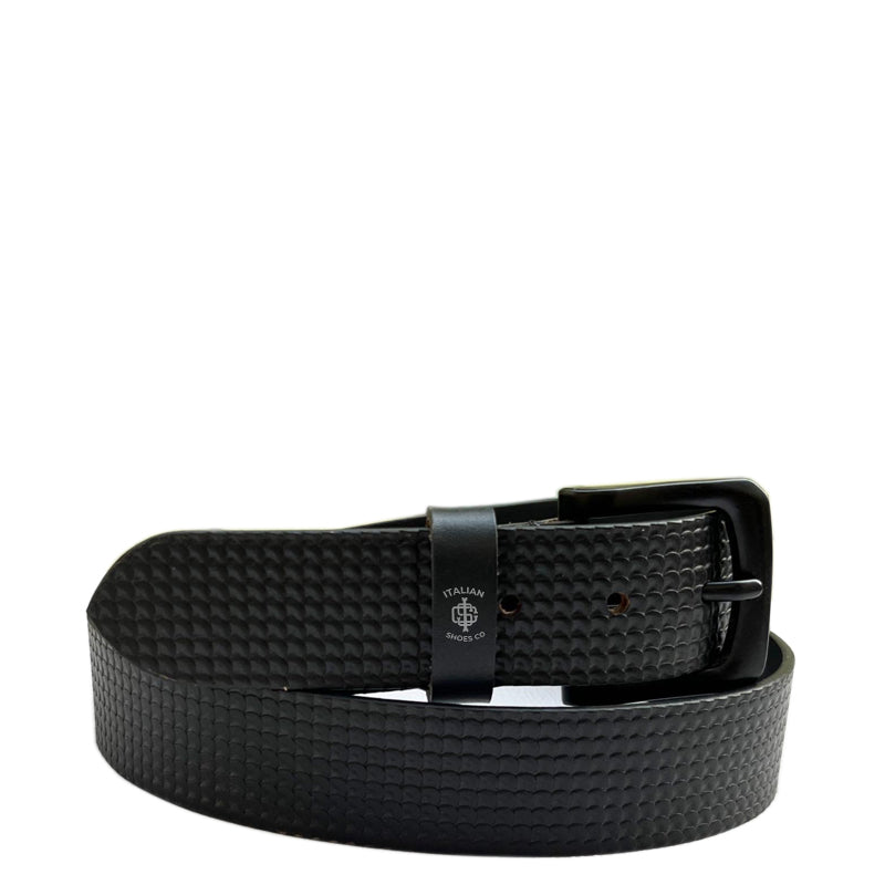 Strutturato Controllo Black Leather Belt