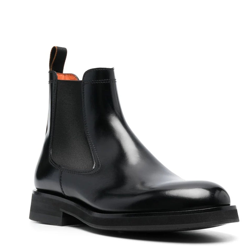 Polished Leather Chelsea Boots