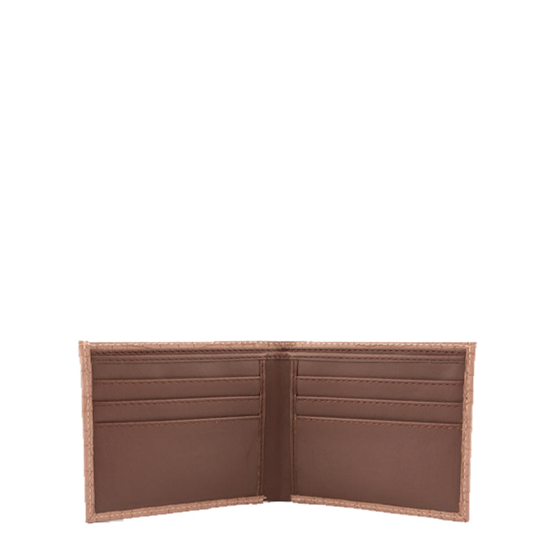Croc Leather Bifold Peach Wallet